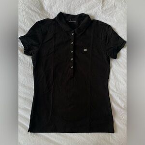 Black Women’s Lacoste Short Sleeve Polo Shirt Size Small